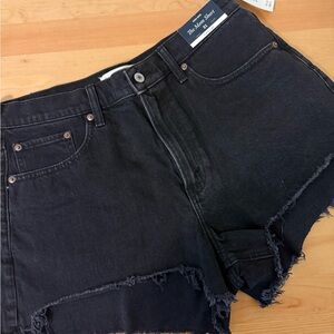 Abercrombie & Fitch High Rise Black Denim Shorts
